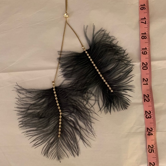 NWT Jessica Simpson Navy blue feather lariat necklace - Picture 5 of 6